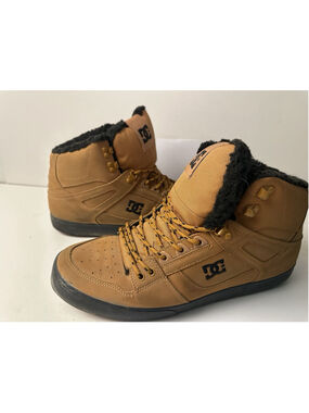 DC Shoes Spartan High WC WNT Wheat Tan Sherpa Lined Boots Mens Size 13 High Top